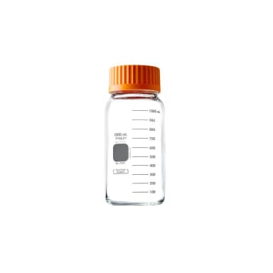 PYREX 1L Round Wide Mouth Media Storage Bottles, with GLS80 Screw Cap