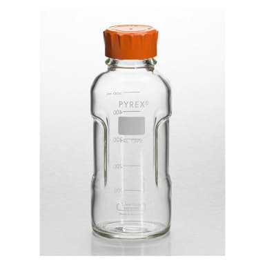 PYREX 500mL Round Media Storage Bottles, with GL45 Screw Cap