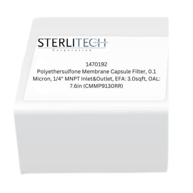 Polyethersulfone Membrane Capsule Filter, 0.1 Micron, 1/4" MNPT Inlet&Outlet, EFA: 3.0sqft, OAL: 7.6in (CMMP9130RR)