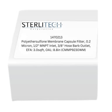 Polyethersulfone Membrane Capsule Filter, 0.2 Micron, 1/2" MNPT Inlet, 3/8" Hose Barb Outlet, EFA: 3.0sqft, OAL: 8.8in (CMMP9230WM)