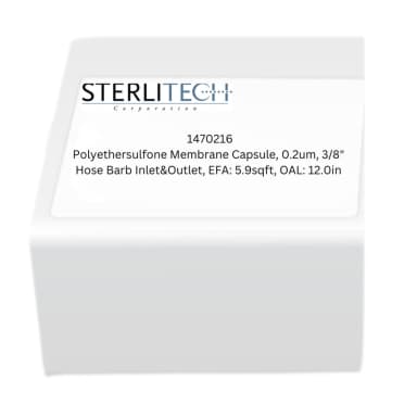 Polyethersulfone Membrane Capsule Filter, 0.2 Micron, 3/8" Hose Barb Inlet&Outlet, EFA: 5.9sqft, OAL: 12.0in (CMMP9259MM)