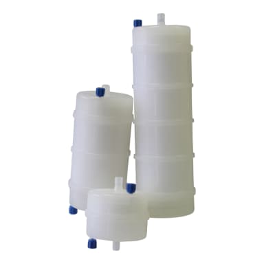 Polypropylene Media Capsule Filter, 0.45 Micron Nominal, 1/2" MNPT Inlet&Outlet, EFA: 0.8sqft, OAL: 4.3in