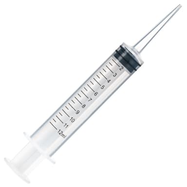 Transfer Syringe, 12cc (12mL), Printed Graduations, Straight Tip, 50/Bag - CS/1200