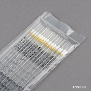 Serological Pipette, 1mL, PS, Standard Tip, 275mm, Non-Sterile, Yellow Band, 25/Pack