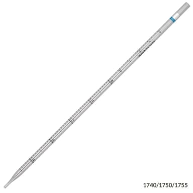 Serological Pipette, 5mL, PS, Standard Tip, 342mm, STERILE, Blue Band, 25/Pack, 15 Packs/Unit