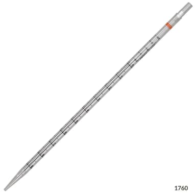 Serological Pipette, 10mL, PS, Standard Tip, 345mm, STERILE, Orange Band, Individually Wrapped, 200/Dispenser Box - CS/600