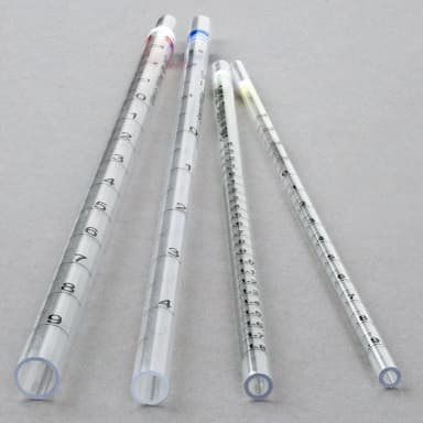 Serological Pipette, 10mL, PS, Open End, 310mm, STERILE, Red, Individually Wrapped, Paper/Plastic
