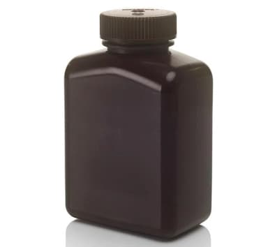 Amber Rectangular Bottle HDPE 500 mL
