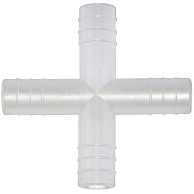 Tubing Connector 4 Way, PP 15mm, 100/CS