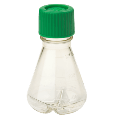 125mL Erlenmeyer Flask, Vent Cap, Baffled Bottom, PC, Sterile