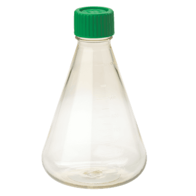 1000mL Erlenmeyer Flask, Vent Cap, Plain Bottom, PC, Sterile