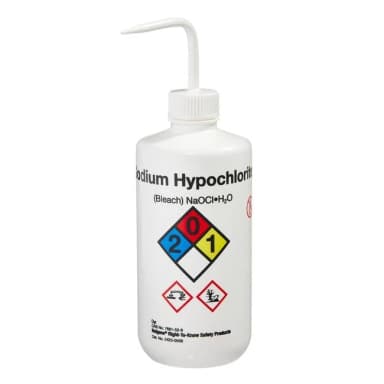 Wash Bottle Safety RTK N/M Sodium Hypochlorite LDPE 500 mL