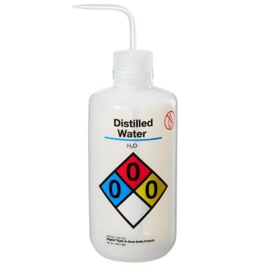 Wash Bottle Safety RTK N/M Distilled Water LDPE 1000 mL