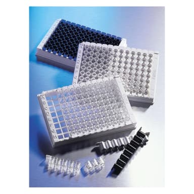 Corning 96 Well White Polystyrene High Bind Low Volume Stripwell Microplate, 25 per Bag, without Lid, Nonsterile