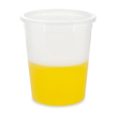 Container, Multi-Purpose, PE, Economy Style, 16oz (480mL), Separate Snap Lid, Natural