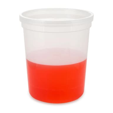 Container, Multi-Purpose, PP, Economy Style, 32oz (960mL), Separate HDPE Snap Lid, Natural