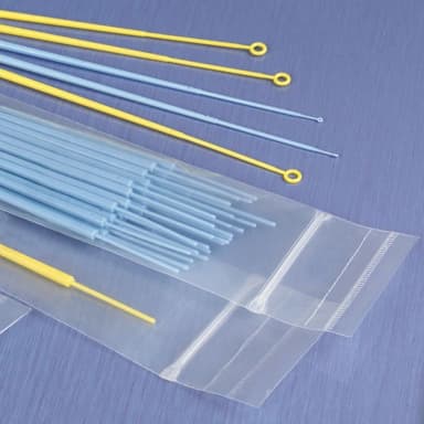 Inoculation Loop, Flexible, 10uL, Calibration Certificate, STERILE, PS, Yellow, 10/Zip Lock Bag, 100 Bags/Unit