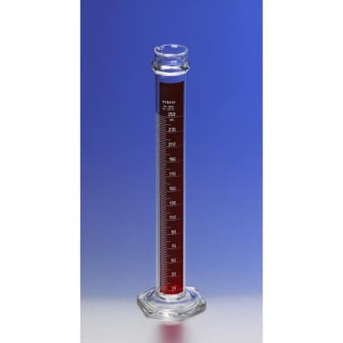PYREX 25mL Single Metric Scale Cylinders, Reinforced Glass Bead, Lifetime Red, TC