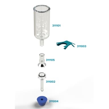13mm Glass Microanalysis Holder, 13/100 ml, KG 13 AA (For use with 25mm membranes)