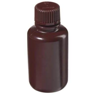 Bottle, Narrow Mouth, Boston Round - HDPE, Amber 2 oz / 60 mL (20-415)