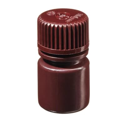 Bottle, Small, Narrow Mouth, Boston Round - HDPE, Amber 1/4 oz / 8 mL (20-415)