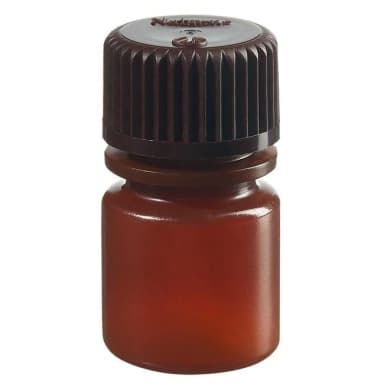 Bottle, Small, Narrow Mouth, Boston Round - HDPE, Translucent Amber 1/4 oz / 8 mL (20-415)