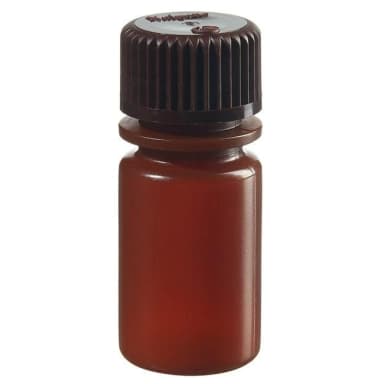 Bottle, Small, Narrow Mouth, Boston Round - HDPE, Translucent Amber 1/2 oz / 15 mL (20-415)