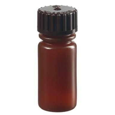 Bottle, Small, Narrow Mouth, Boston Round - HDPE, Translucent Amber 1/8 oz / 4 mL (13-415)