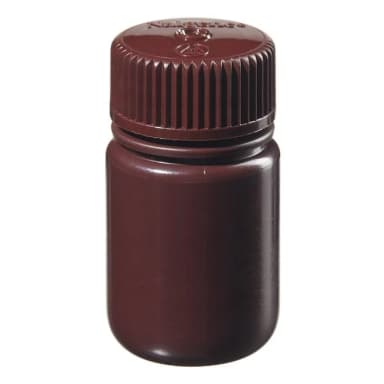 Bottle, Wide Mouth, Round - HDPE, Amber 1 oz / 30 mL (28-415)