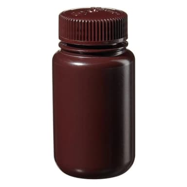 Bottle, Wide Mouth, Round - HDPE, Amber 4 oz / 125 mL (38-415)