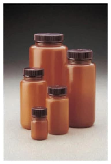Packaging Bottle, Wide Mouth - HDPE, Translucent Amber 4 oz / 125 mL (38-415)