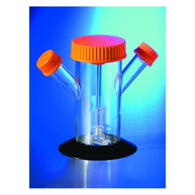 Corning 125mL Polystyrene Disposable Spinner Flask with 70mm Top Cap and 2 Angled Sidearms, Sterile,1/bag,12/case