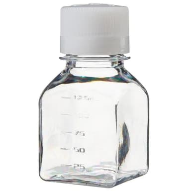 Media Bottle, Square, Graduated - PETG w/HDPE Closure - Shrink Wrap Module 125 mL (38-430)
