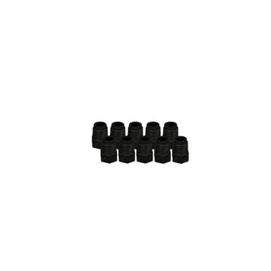 EZwaste® HPLC Solvent Waste System, Replacement Fittings, Plugs for Hose Barb Ports, Black Plug, 1/8 Inch MNPT Thread, 10/PK