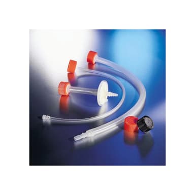 Corning CellSTACK molded Aseptic Transfer Cap, 33mm HDPE Cap with a Male MPC 1/4in ID and Female MPC End Cap, Double bagged, Sterile, 1 per bag, 4 per case