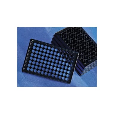 Corning CellBIND 96 Well Flat Clear Bottom Black Polystyrene Microplates, with Lid, Sterile