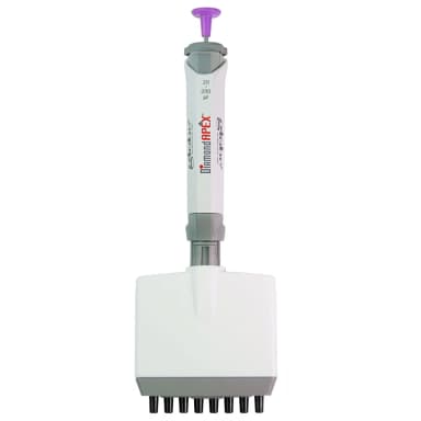 Pipette, Diamond Apex, Fully Autoclavable, 8-Channel, Adjustable Volume, 0.5 - 10uL, Red