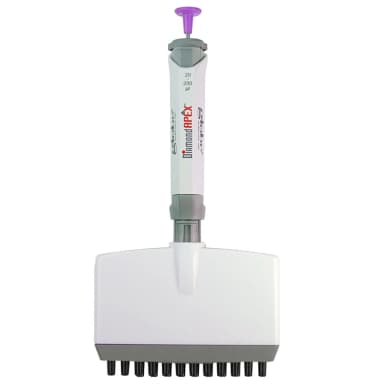 Pipette, Diamond Apex, Fully Autoclavable, 12-Channel, Adjustable Volume, 5 - 50uL, Yellow