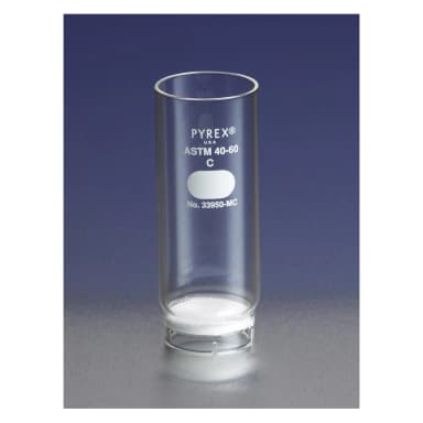 PYREX 45mm Diameter Extra Coarse Porosity Fritted Thimble, 130mm Long