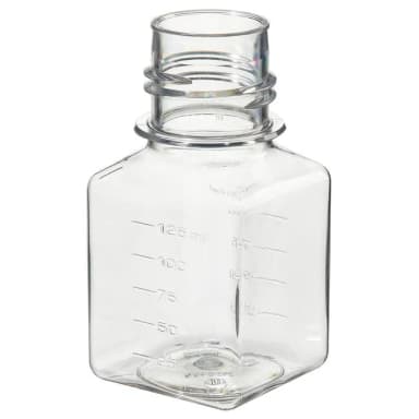 Media Bottle, Graduated, Square - PET w/o Closure - Shrink Wrap Module - STERILE 125 mL (38-430)