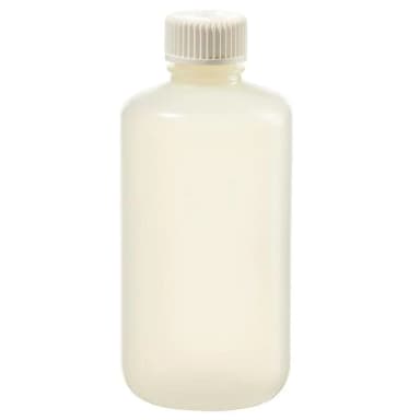 Bottle, Narrow-Mouth, HDPE w/white PP Closure - Shrink Wrap Module, STERILE 250 mL (24-415)