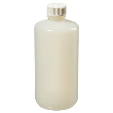 Bottle, Narrow-Mouth, HDPE w/white PP Closure - Shrink Wrap Module, STERILE 500 mL (28-415)