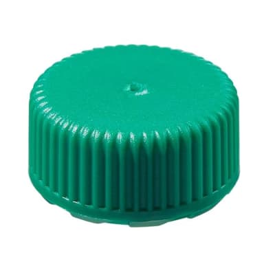 Closure, Micro Packaging Vial, Low Profile, STERILE, 11 mm PPCO Closure, Green (11 mm)