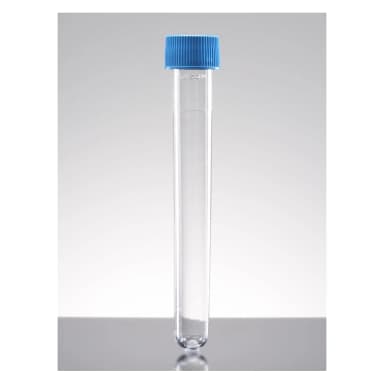 Falcon 8mL Round Bottom Polystyrene Test Tube, with Blue Screw Cap, Sterile, 125/Pack, 1000/Case