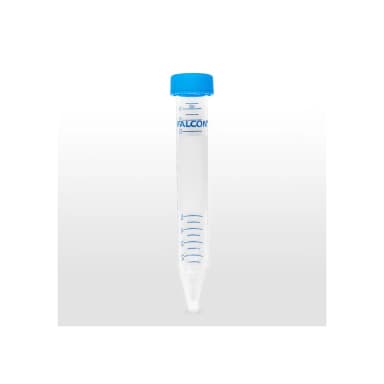 Falcon 15 mL Polystyrene Centrifuge Tube, Conical Bottom, with Dome Seal Screw Cap, Sterile, 50/Rack, 500/Case