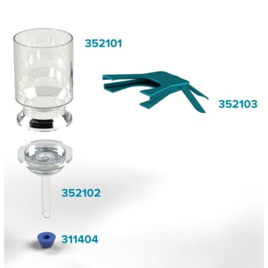 90mm Glass Microanalysis Holder, Glass frit support, 1000 ml, KG 90