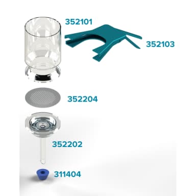 90mm Glass Microanalysis Holder, Stainless steel support, 1000 ml, KGS 90 (MFS)