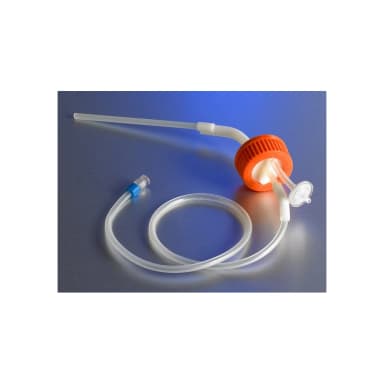 Disposable GL45 Aseptic Transfer Cap for 3L Plastic Spinner Flask, 1/8" Dip Tube, 0.2µm Vent, Male Luer Lock, Sterile