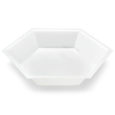 Weighing Boat, Plastic, Hexagonal, Antistatic, PS, White, Large, 200mL - CS/4000