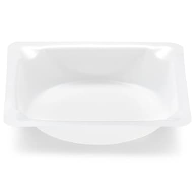 Weighing Boat, Plastic, Square with Round Bottom, Small Easy Pour Spout, Antistatic, 41 x 41 x 8mm, PS, White, 7mL - cs-12000